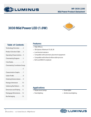 MP-3030-2200-65-70 Datasheet PDF Luminus, Inc