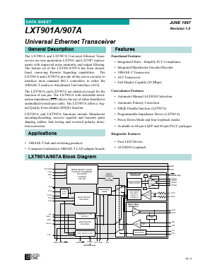 LXT901 Datasheet PDF Level One