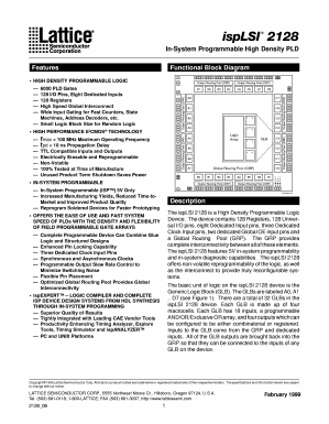ISPLSI2128-80LTI Datasheet PDF Lattice Semiconductor