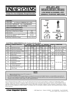 SSTJ212 Datasheet PDF Linear Integrated System