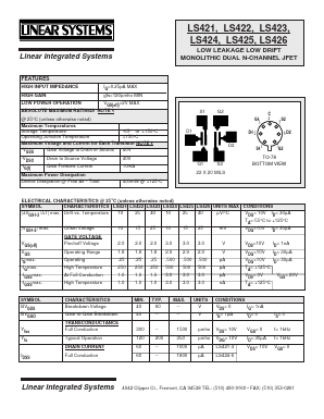 LS425 Datasheet PDF Linear Integrated System