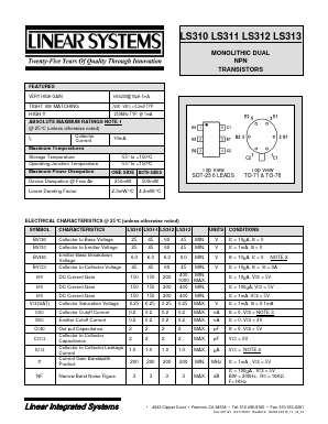 LS313 Datasheet PDF Linear Integrated System