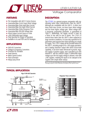 LT1011AIS8-TRPBF Datasheet PDF Linear Technology
