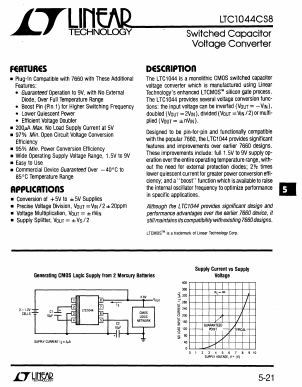 LT1044CS8 Datasheet PDF Linear Technology