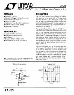 LT1016 Datasheet PDF Linear Technology