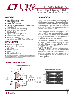 LT1722CS8-TRPBF Datasheet PDF Linear Technology
