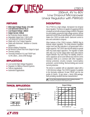 LT3013 Datasheet PDF Linear Technology