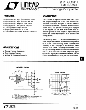 LT311 Datasheet PDF Linear Technology