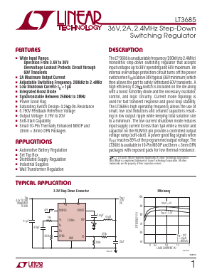 LT3685EMSE-TRPBF Datasheet PDF Linear Technology