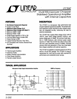 LTC1047CS Datasheet PDF Linear Technology