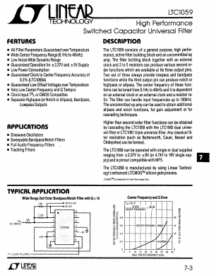 LTC1059MJ Datasheet PDF Linear Technology