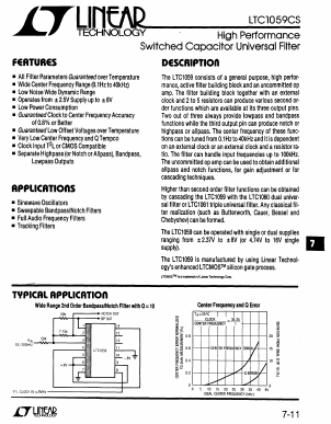 LTC1059S Datasheet PDF Linear Technology