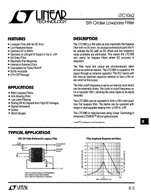 LTC1062CS Datasheet PDF Linear Technology