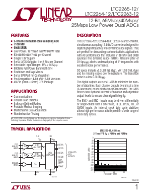 LTC2265IUJ-12-TRPBF Datasheet PDF Linear Technology