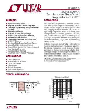LTC3406AES5-TRPBF Datasheet PDF Linear Technology