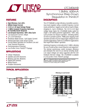 LTC3406ABES5-TRPBF Datasheet PDF Linear Technology
