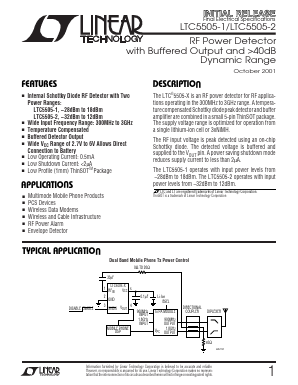 LTC5505 Datasheet PDF Linear Technology
