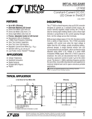 LT1932ES6 Datasheet PDF Linear Technology