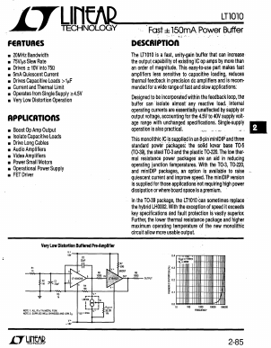 LT1010MH Datasheet PDF Linear Technology