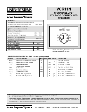VCR11N Datasheet PDF Linear Technology
