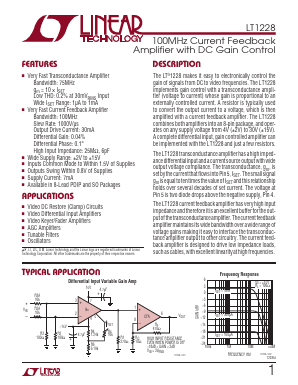 LT1228MJ8-TRPBF Datasheet PDF Linear Technology