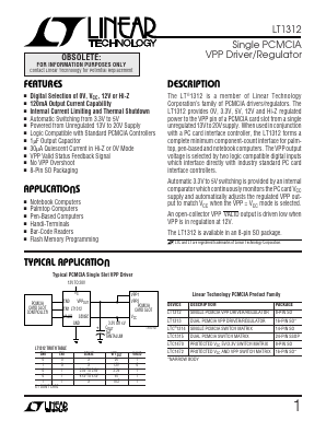 LT1312CS8 Datasheet PDF Linear Technology