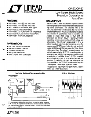 OP27AJ8 Datasheet PDF Linear Technology