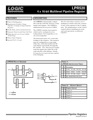 LPR520 Datasheet PDF LOGIC Devices