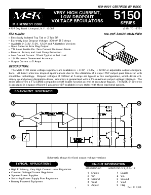 MSK5150-5BZS Datasheet PDF M.S. Kennedy