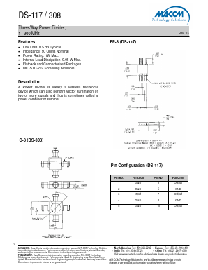 DS-117-308 Datasheet PDF M/A-COM Technology Solutions, Inc.