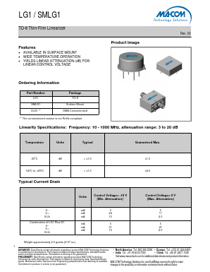 SMLG1 Datasheet PDF M/A-COM Technology Solutions, Inc.