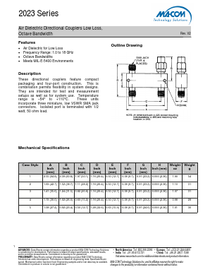 2023-6121-06 Datasheet PDF M/A-COM Technology Solutions, Inc.