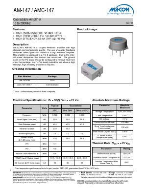 AMC-147 Datasheet PDF M/A-COM Technology Solutions, Inc.