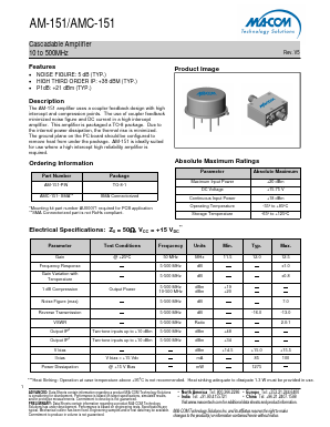 AMC-151-SMA Datasheet PDF M/A-COM Technology Solutions, Inc.