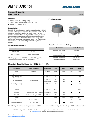 AMC-151 Datasheet PDF M/A-COM Technology Solutions, Inc.