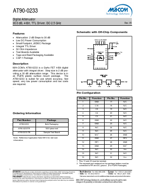 AT90-0233TR Datasheet PDF M/A-COM Technology Solutions, Inc.