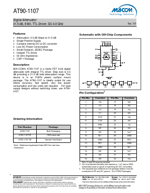 AT90-1107-TB Datasheet PDF M/A-COM Technology Solutions, Inc.