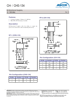 CH-134 Datasheet PDF M/A-COM Technology Solutions, Inc.