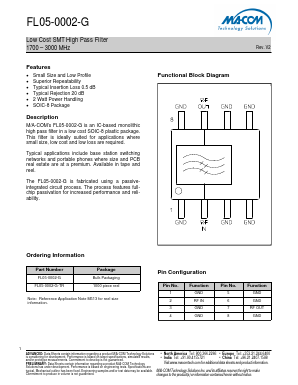 FL05-0002-G-TR Datasheet PDF M/A-COM Technology Solutions, Inc.