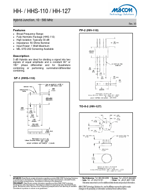 HH-110 Datasheet PDF M/A-COM Technology Solutions, Inc.