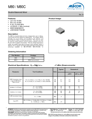 M80C Datasheet PDF M/A-COM Technology Solutions, Inc.