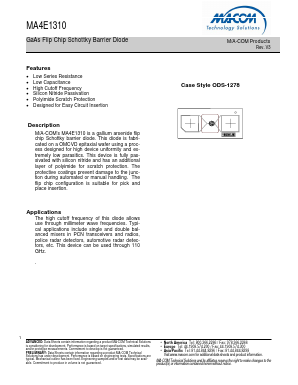 MA4E1310 Datasheet PDF M/A-COM Technology Solutions, Inc.
