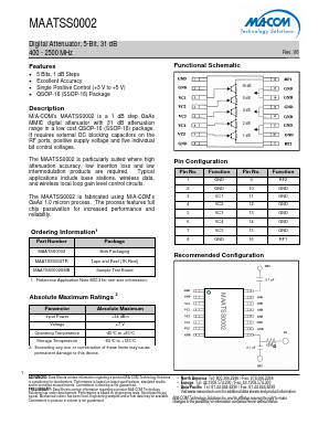 MAATSS0002TR Datasheet PDF M/A-COM Technology Solutions, Inc.