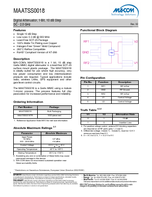 MAATSS0018 Datasheet PDF M/A-COM Technology Solutions, Inc.