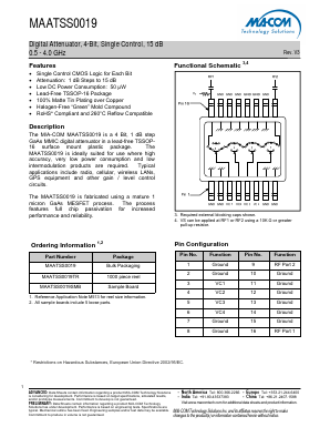 MAATSS0019TR Datasheet PDF M/A-COM Technology Solutions, Inc.