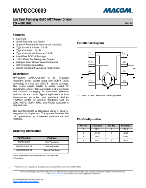MAPDCC0009 Datasheet PDF M/A-COM Technology Solutions, Inc.