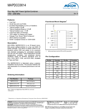 MAPDCC0014 Datasheet PDF M/A-COM Technology Solutions, Inc.