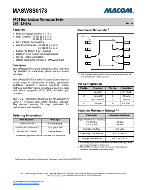 MASWSS0178TR-3000 Datasheet PDF M/A-COM Technology Solutions, Inc.