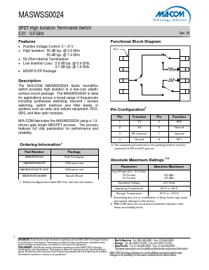 MASWSS0024TR Datasheet PDF M/A-COM Technology Solutions, Inc.