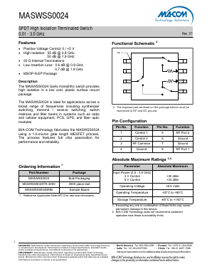 MASWSS0024_V7 Datasheet PDF M/A-COM Technology Solutions, Inc.